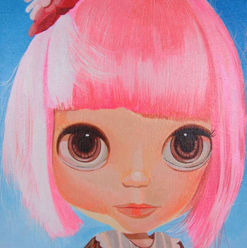 Michail Parlamas, Blythe, Portrait, Acrylic on canvas, 20x20cm