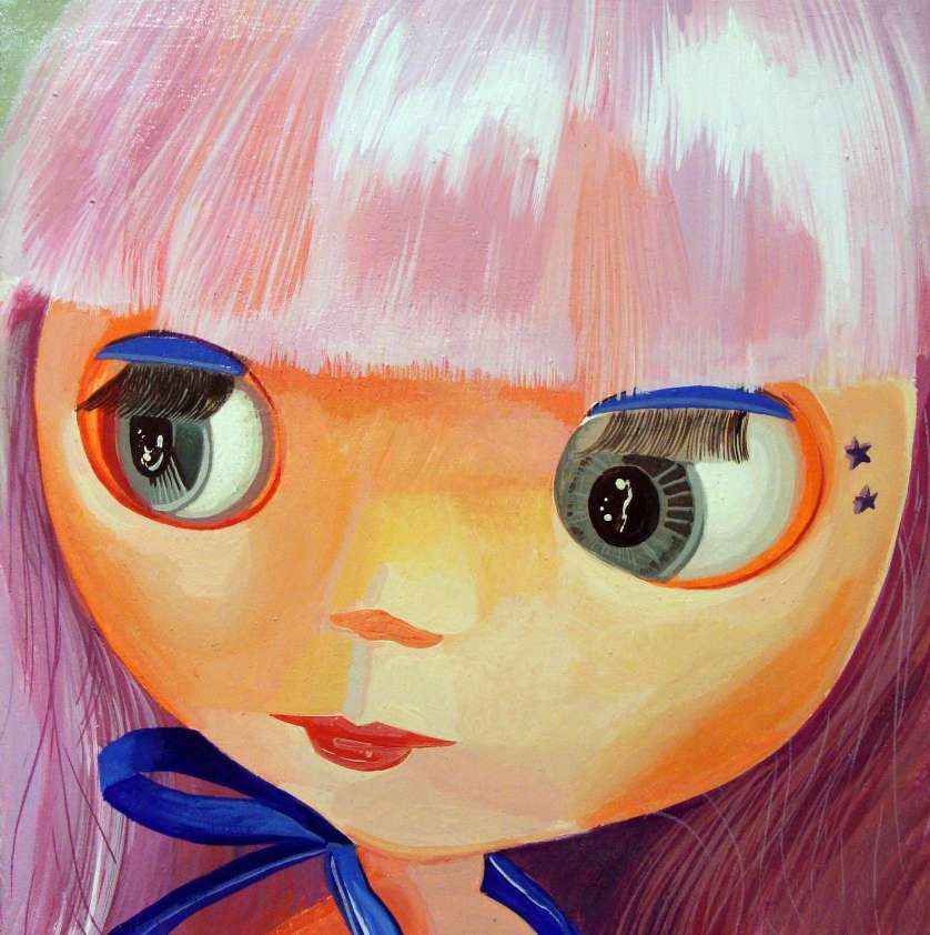 Michail Parlamas, Blythe, Portrait, Acrylic on canvas, 20x20cm