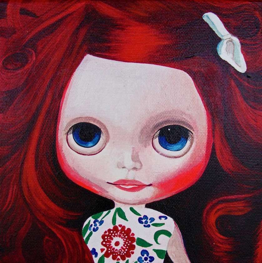 Michail Parlamas, Blythe, Portrait, Acrylic on canvas, 20x20cm