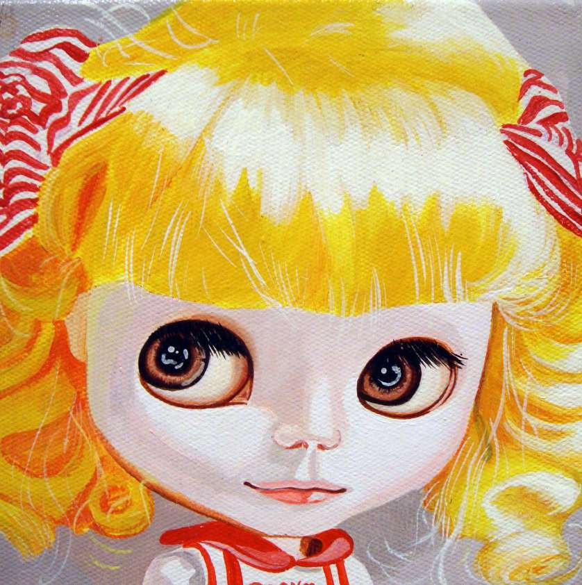 Michail Parlamas, Blythe, Portrait, Acrylic on canvas, 20x20cm