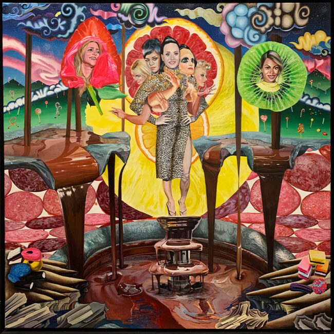 Michail Parlamas - Cerberus acrylic on canvas 100x100cm