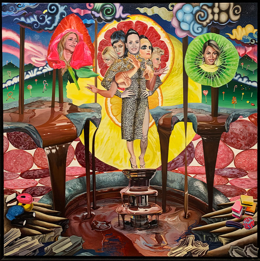 Michail Parlamas - Cerberus acrylic on canvas 100x100cm