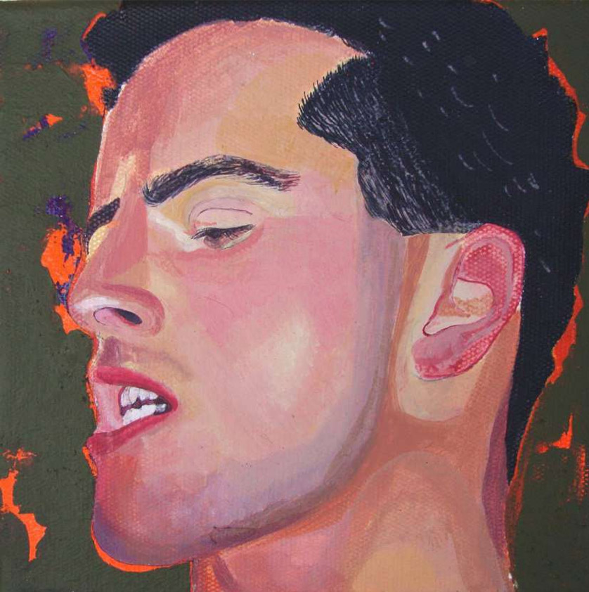 Portrait 20x20cm, acrylic on wood panel