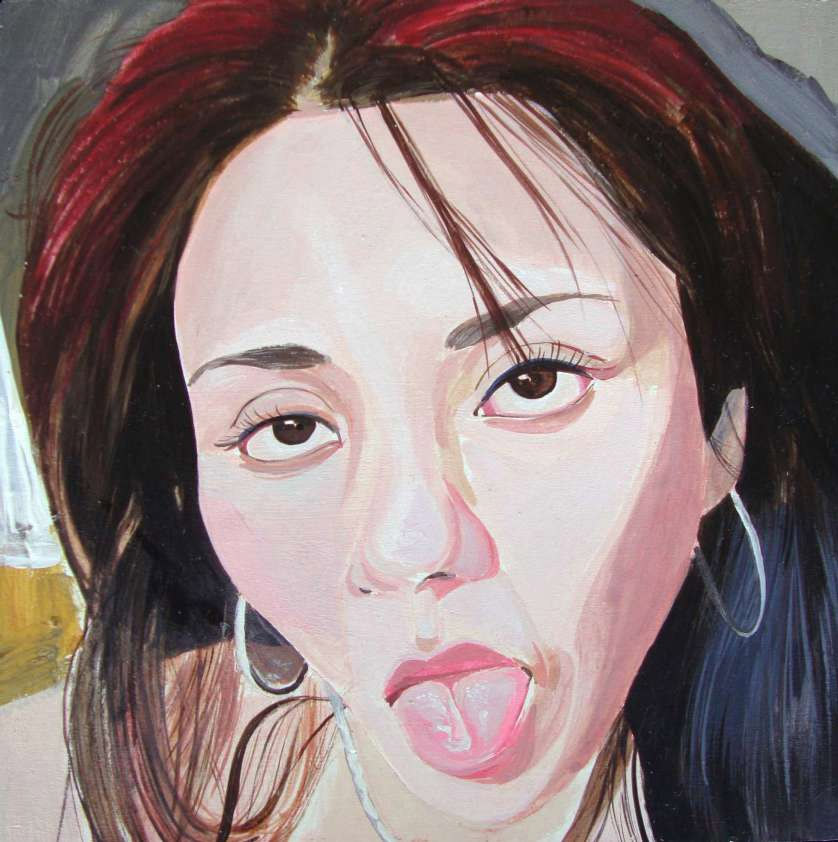 Portrait 20x20cm, acrylic on wood panel