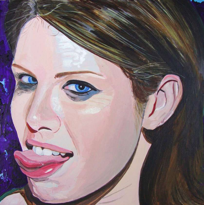 Portrait 20x20cm, acrylic on wood panel