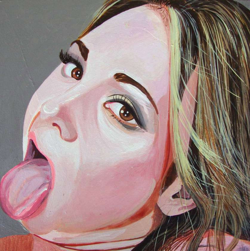 Portrait 20x20cm, acrylic on wood panel