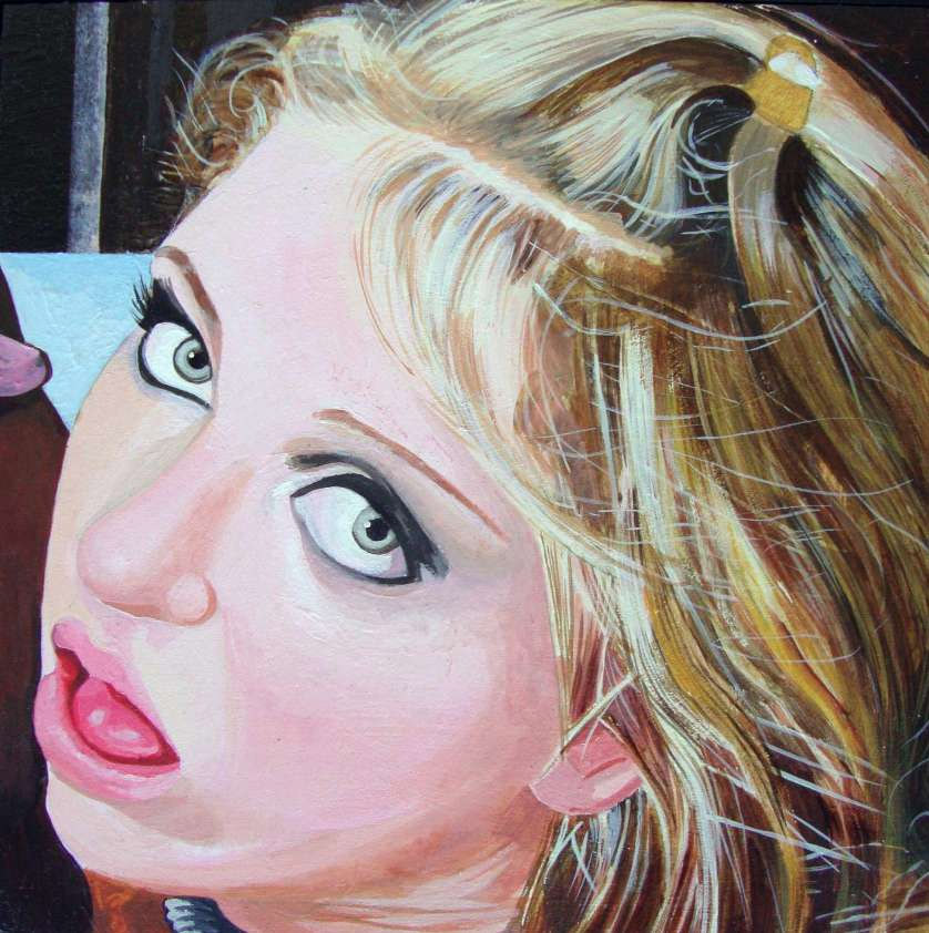 Portrait 20x20cm, acrylic on wood panel