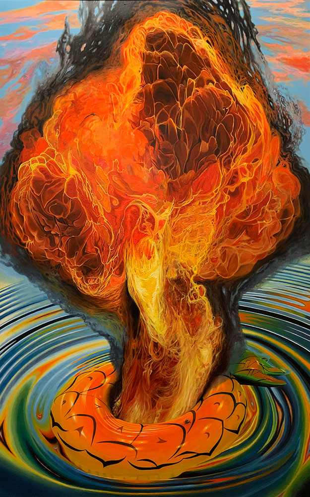 Implosion, Acrylic on canvas 190x120cm, 2019