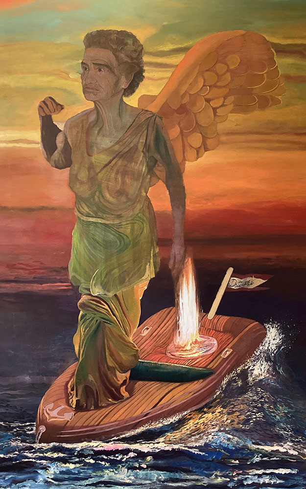 Nike of Samothrace, Acrylic on canvas 190x120cm, 2021