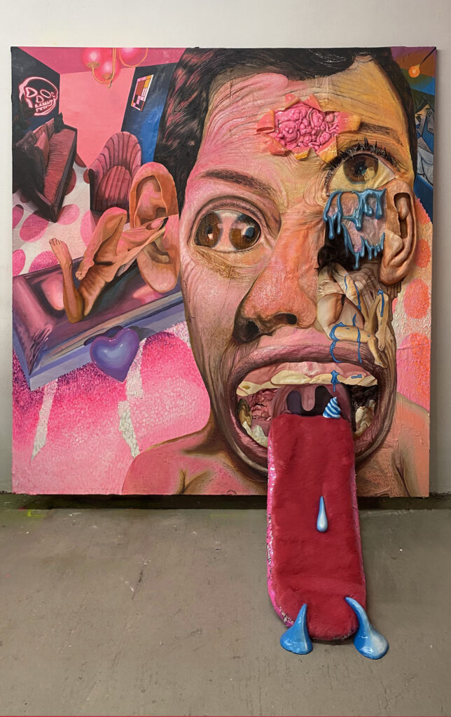 Michail Parlamas The Big Slurper 190x210cm mixed media on canvas 1998 - 2021