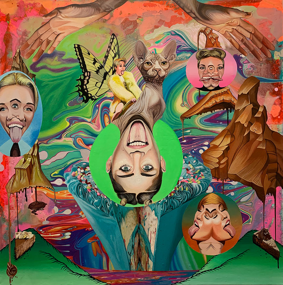 Michail Parlamas Miley Kali acrylic on canvas 120x120cm 2017