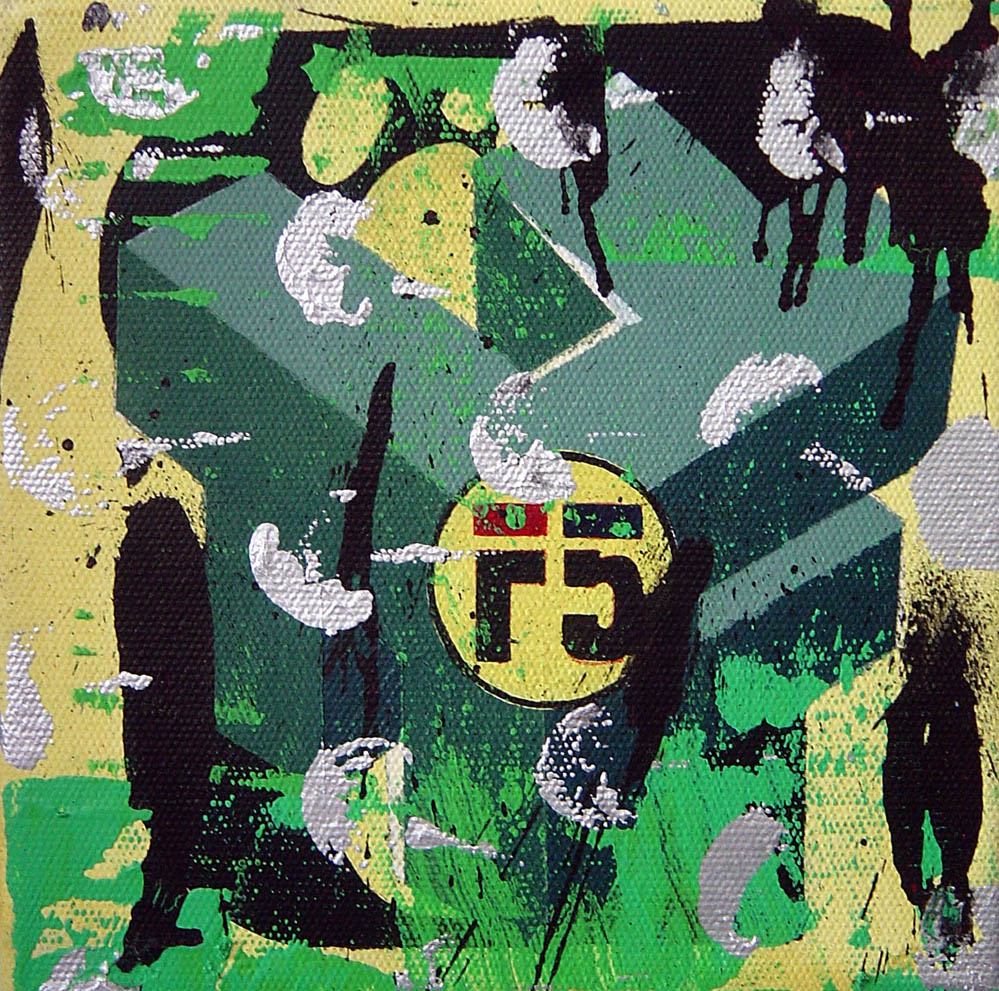 Michail Parlamas - Logo assembly, 20x20cm, acrylic on canvas