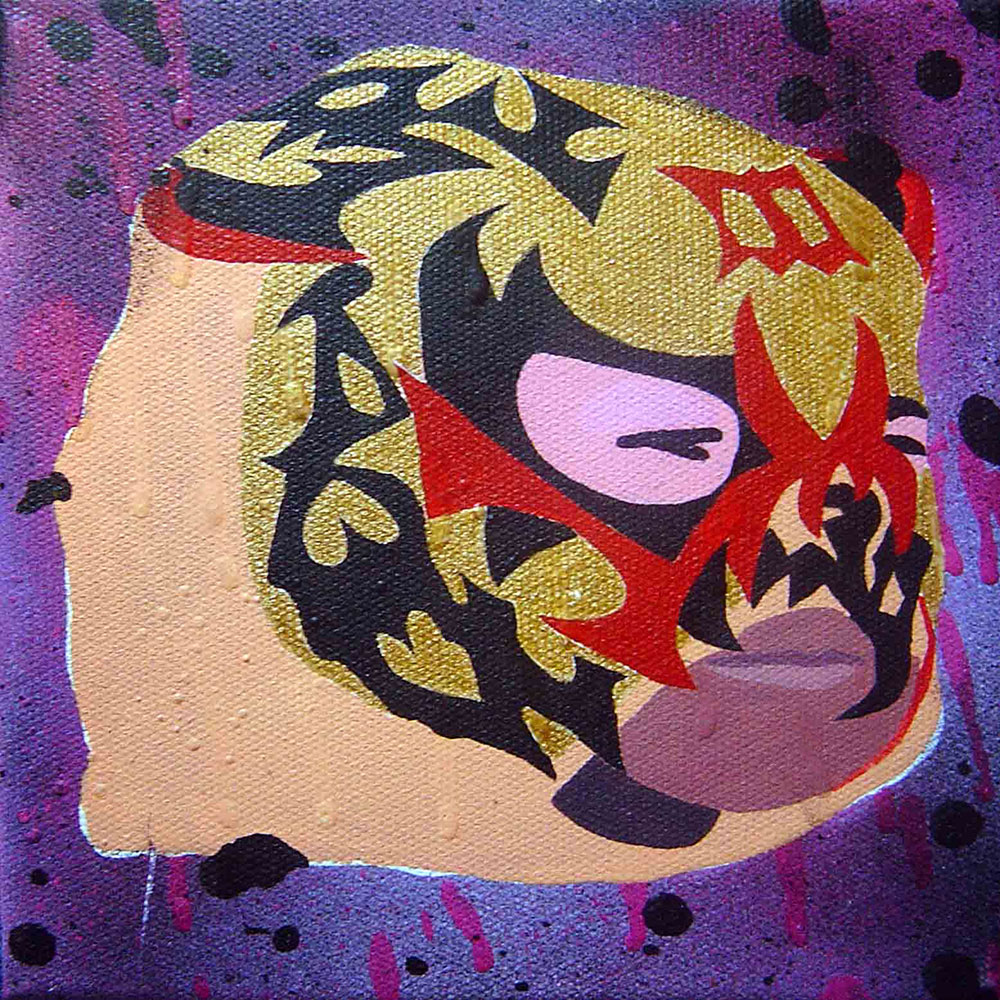 Enmaskarado #3, 20x30cm, acrylic and spray on canvas