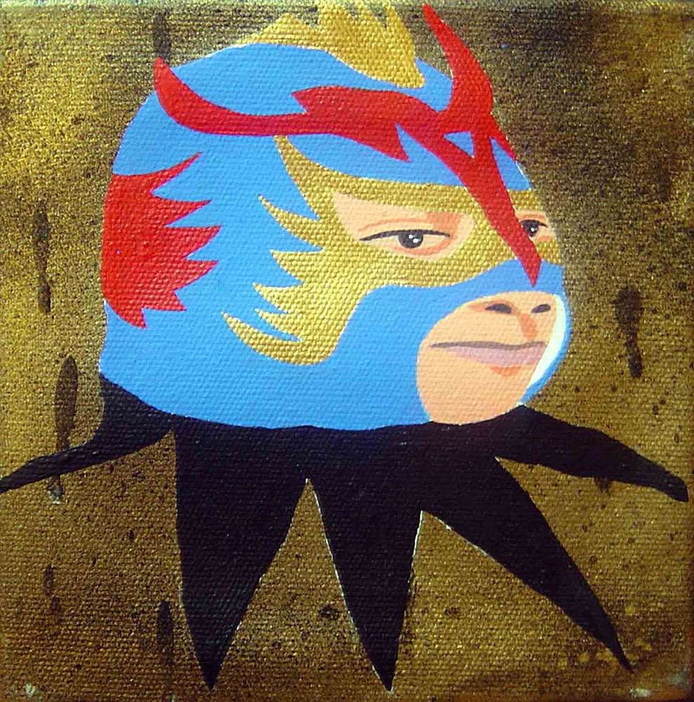 Enmaskarado #4, 20x30cm, acrylic and spray on canvas