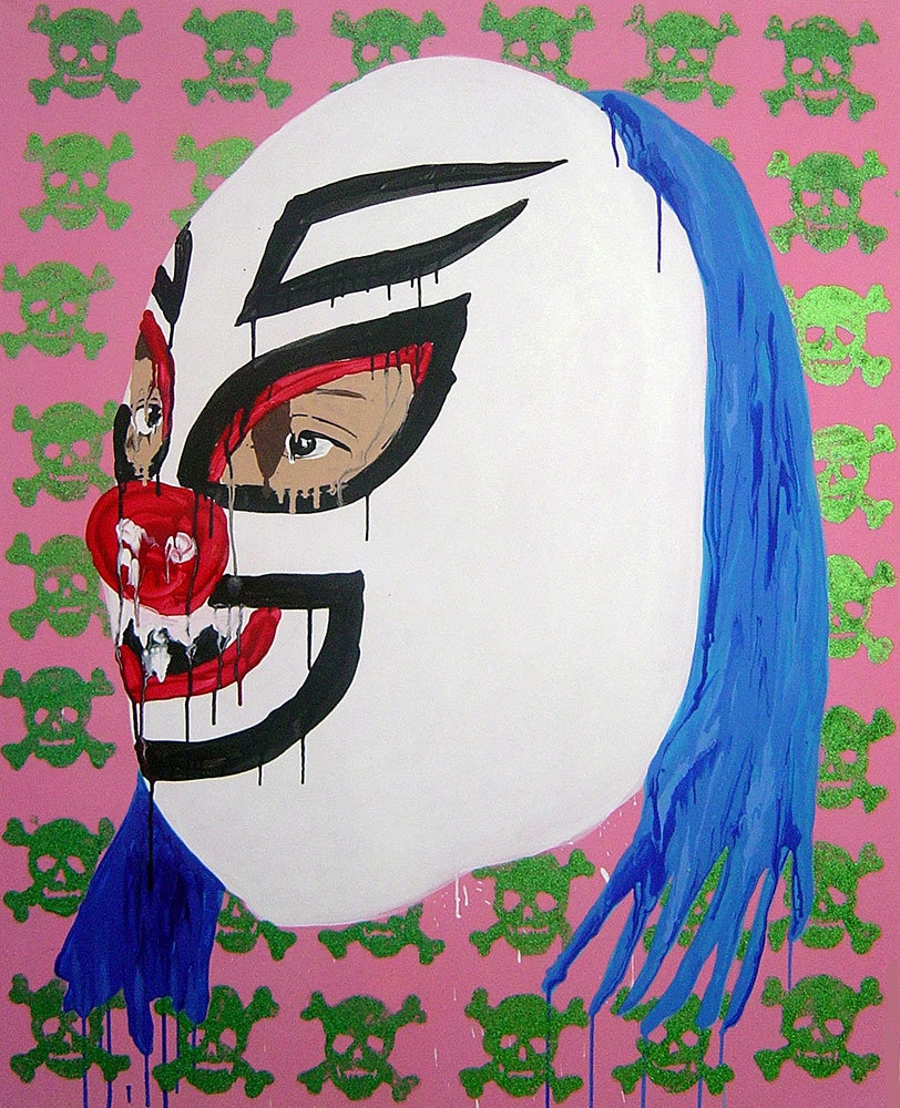 Super Payasso, acrylic and spray on canvas