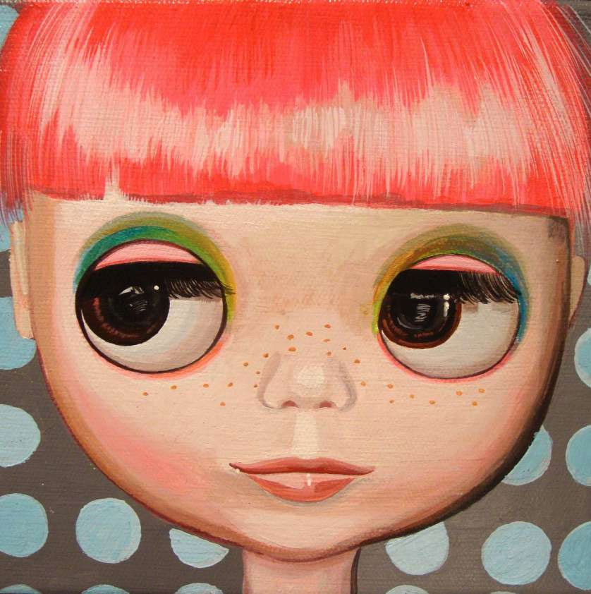 Michail Parlamas, Blythe, Portrait, Acrylic on canvas, 20x20cm