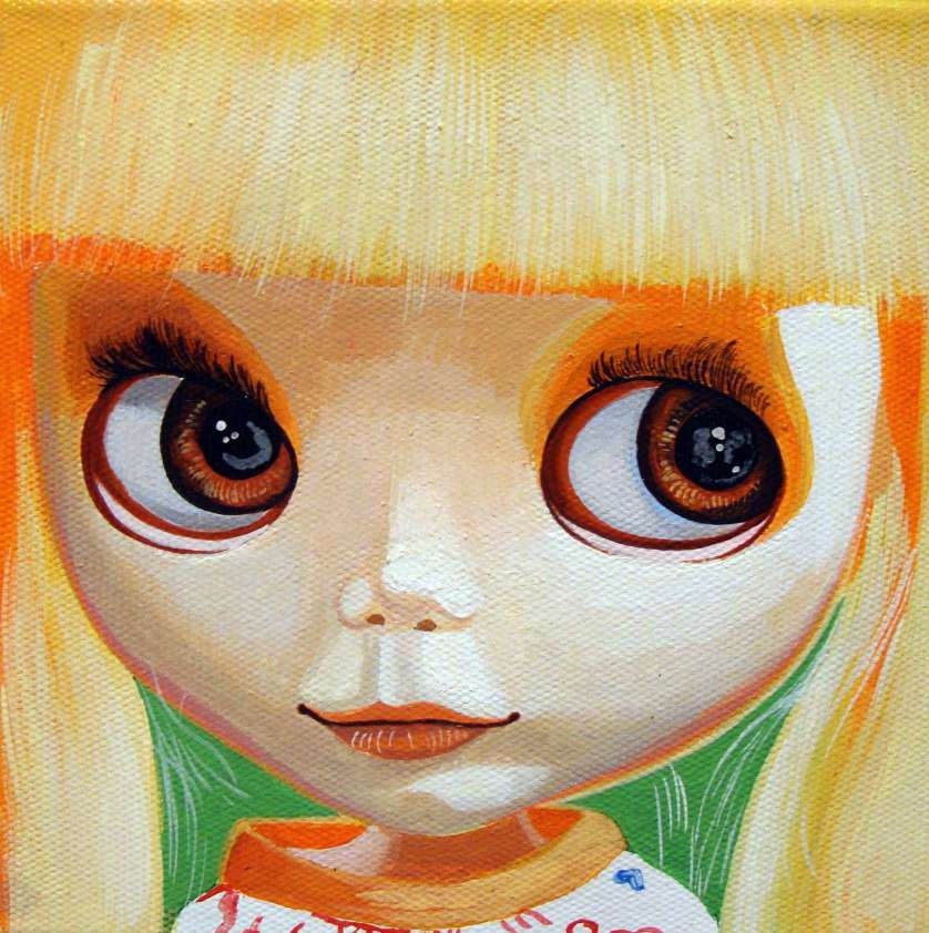Michail Parlamas, Blythe, Portrait, Acrylic on canvas, 20x20cm