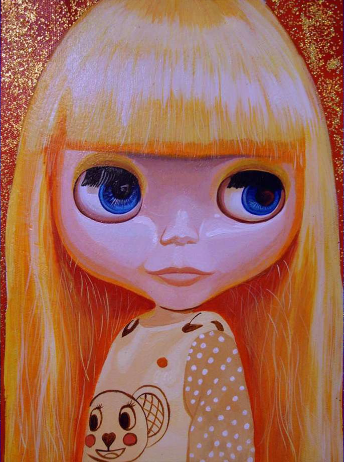 Michail Parlamas, Blythe, Portrait, Acrylic on canvas, 20x20cm