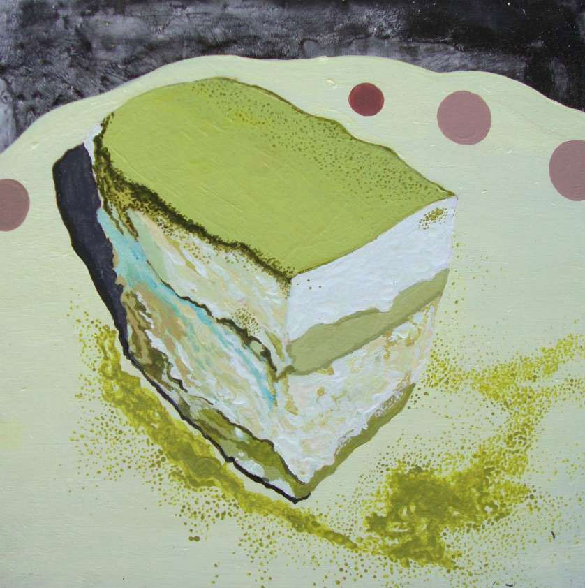 Cheesecakeit 20x20cm, acrylic on wood panel