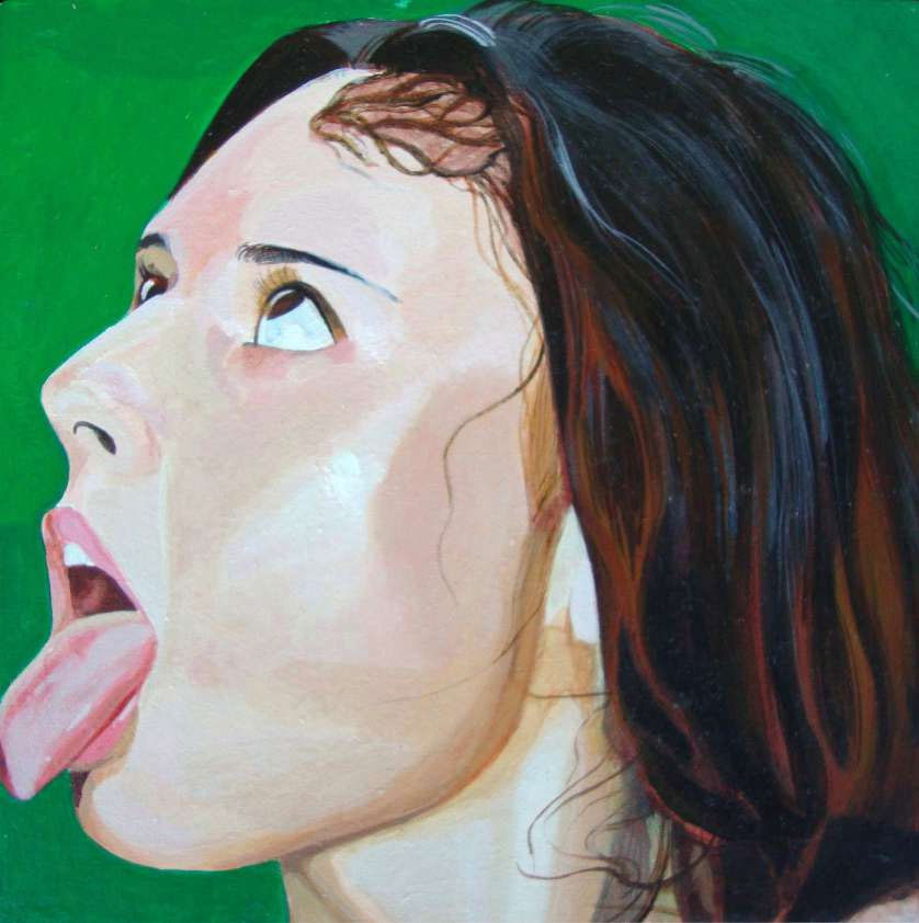 Portrait 20x20cm, acrylic on wood panel