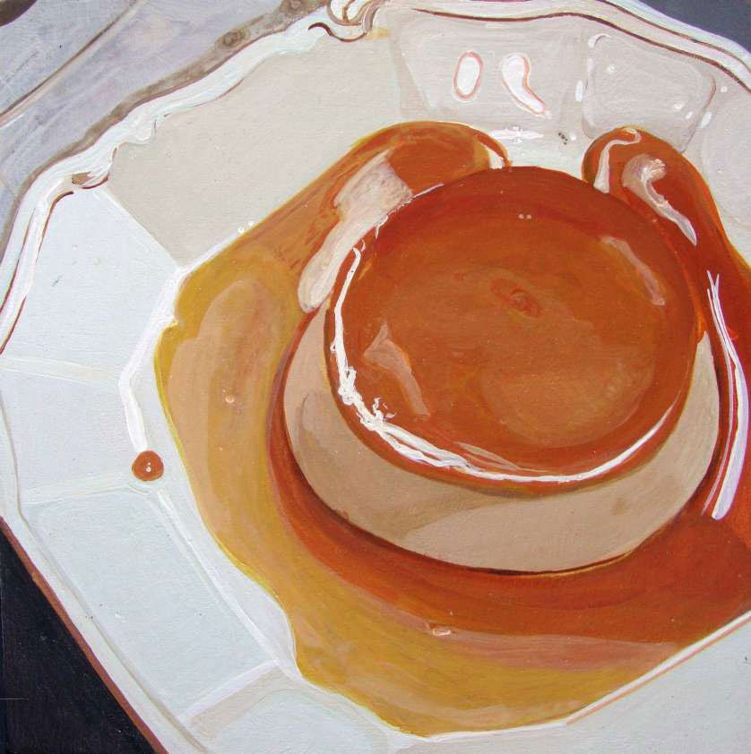 Creme Caramel 20x20cm, acrylic on wood panel