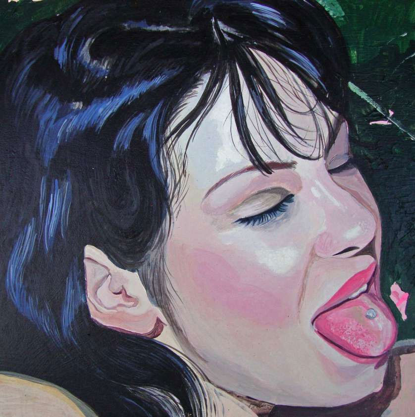 Portrait 20x20cm, acrylic on wood panel