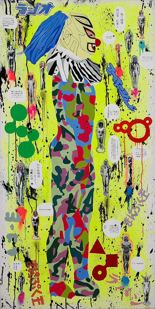 Michail Parlamas Kouros as Lucha Libre 70x120cm acrylic on canvas 2005