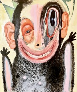 Michail Parlamas Monkey king acrylic and oil on canvas 120x130cm