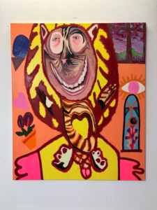 Michail Parlamas Cheshirefield Dreams acrylic and oil on canvas 110x130cm
