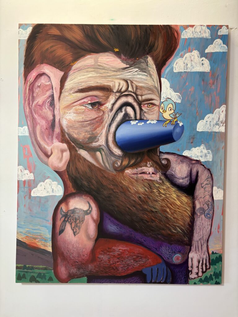 Michail Parlamas Popeyechio - The Sailor Puppet acrylic and oil on canvas 120x150cm